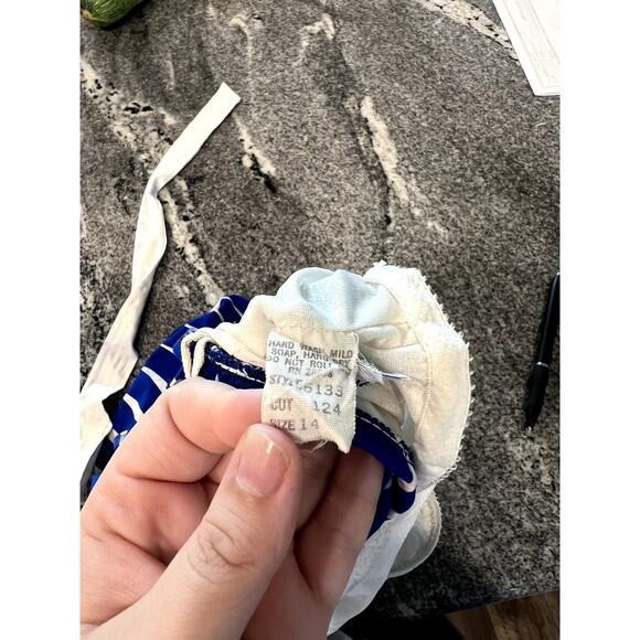Vintage E Stewart blue and white striped swimsuit - Picture 8 of 11